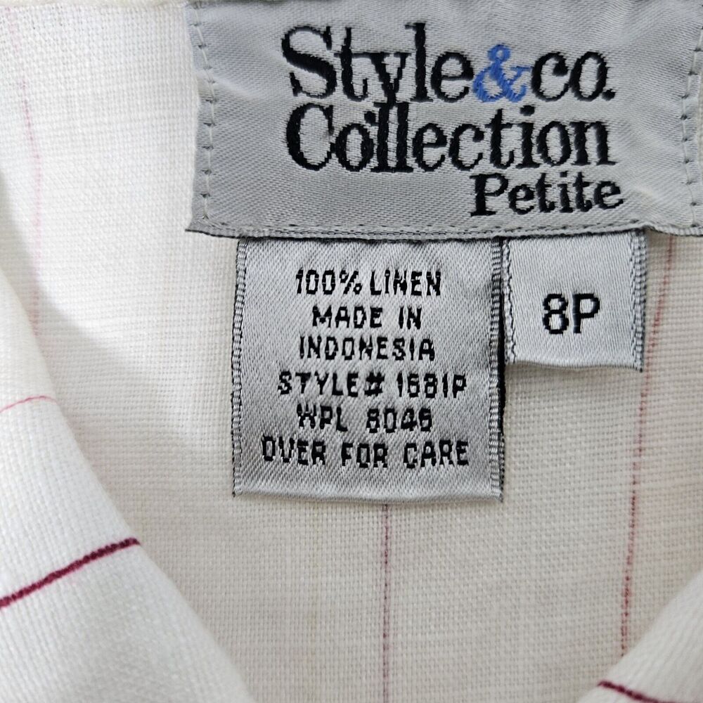 VTG 90’s/Y2K 100% Linen Sleeveless Maxi Dress w/Jacket White Floral- 8P Style Co - Picture 7 of 10